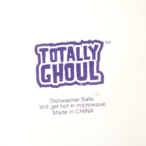 Totally Ghoul Halloween Witch Ceramic Mug Pink/Orange Harlequin Cat & Bat Design - Picture 6 of 7